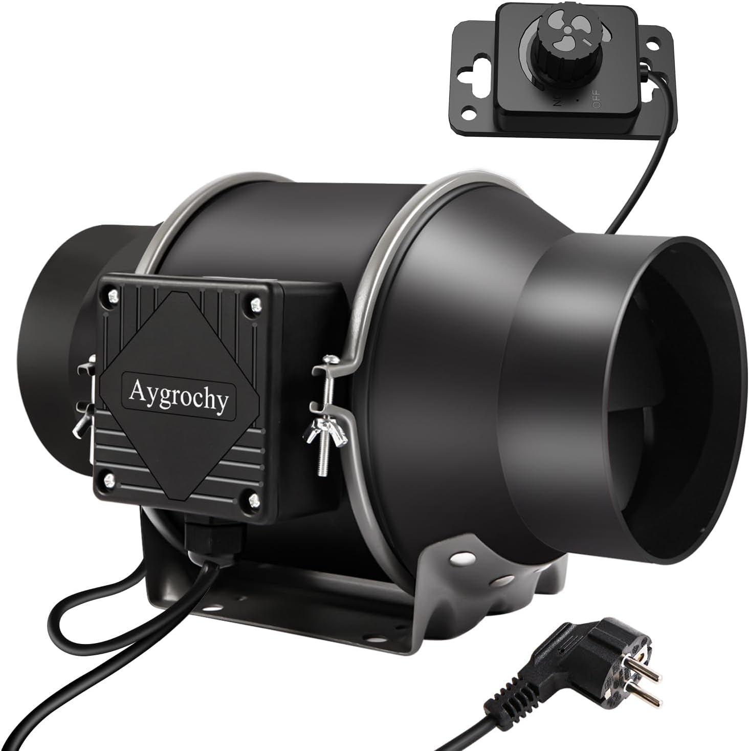 Aygrochy 200 mm 70 W regulowany wentylator kanałowy Wentylator wyciągowy z silnikiem EC do ogrzewania, chłodzenia, wzmacniaczy, namiotów do uprawy, hydroponiki, gospodarstwa domowego, wentylacji i dmuchawy wyciągowej.