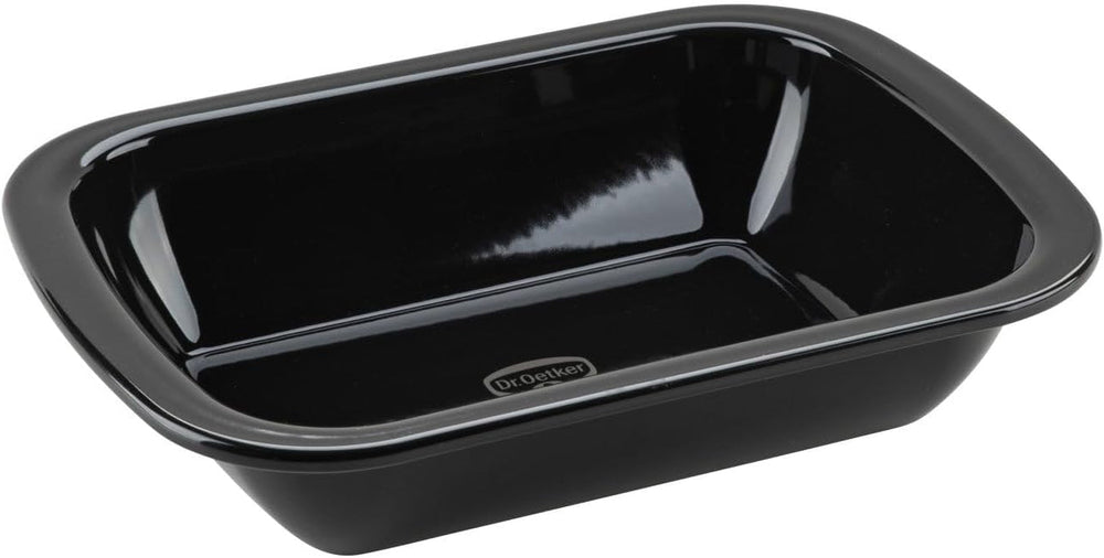 Dr. Oetker Back-Idee Kreativ Dessert- Und Auflaufform Aus Emaille, 39,5 X 28 X 6,5 Cm – Hitzebeständig Bis 400°C, Schnittfest, Kratzfest, Induktionsgeeignet, Schwarz Formy i blachy do pieczenia Naty Shop 28 X 21 Cm