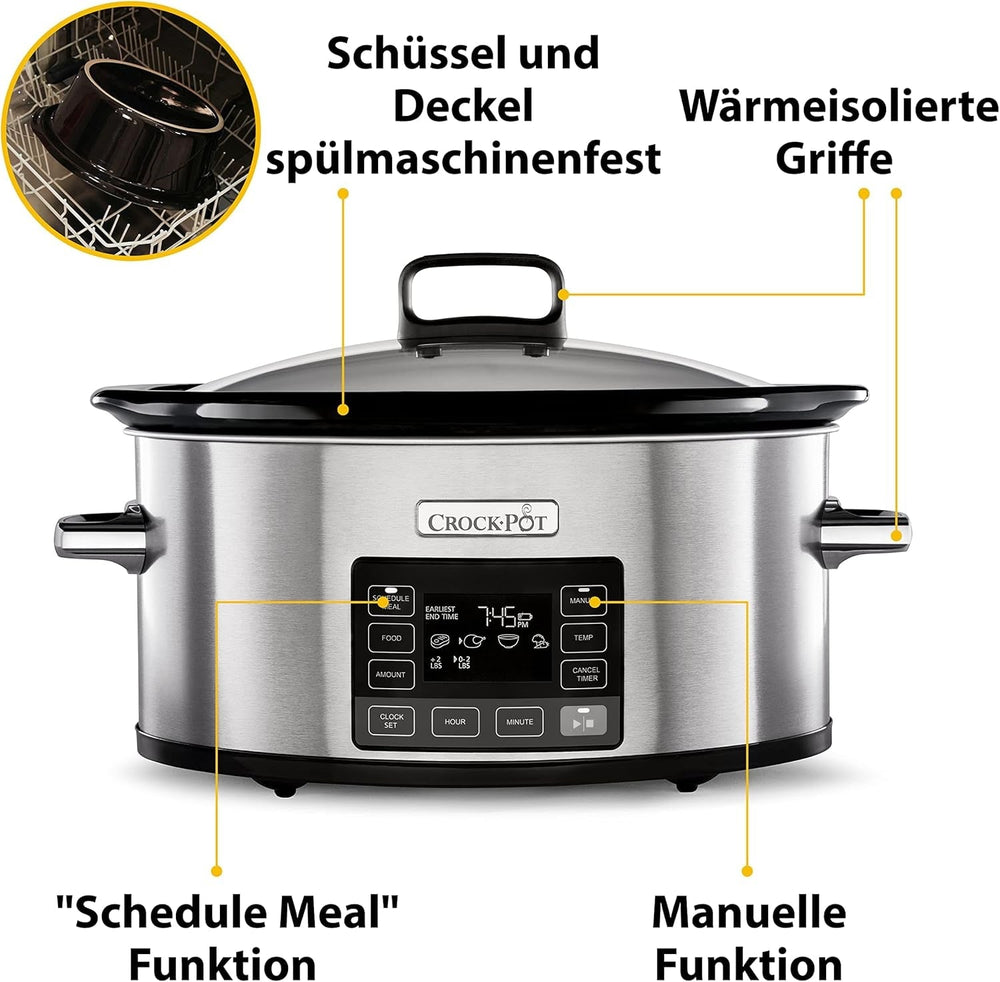 Cyfrowa powolna kuchenka Crock-Pot Timeselect, 5,6 litra (7 osób) Wolnowar Naty Shop