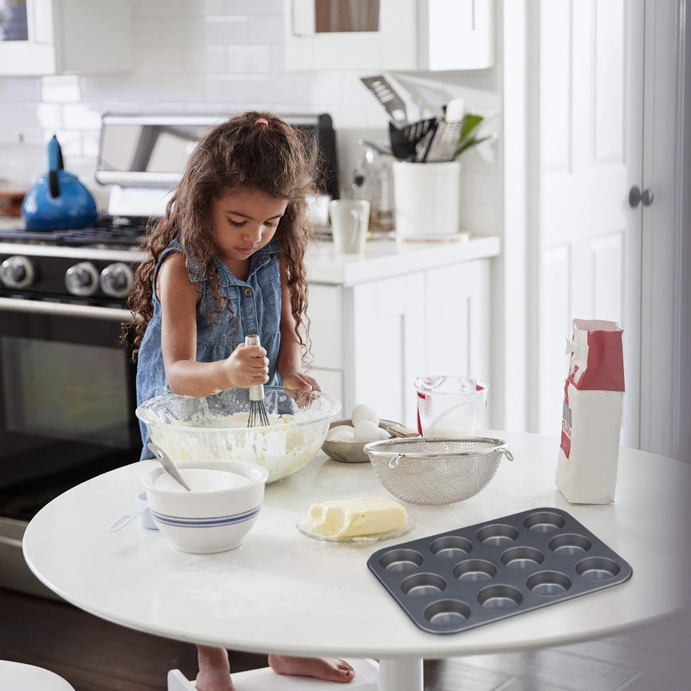 Relaxdays Muffinform, 2Er Set, 12Er Muffinbleche, Antihaftbeschichte, Carbonstahl, Babeczki i babeczki, Ø 6,5 cm, Pszenica, 10030825 Formy i blachy do pieczenia Naty Shop