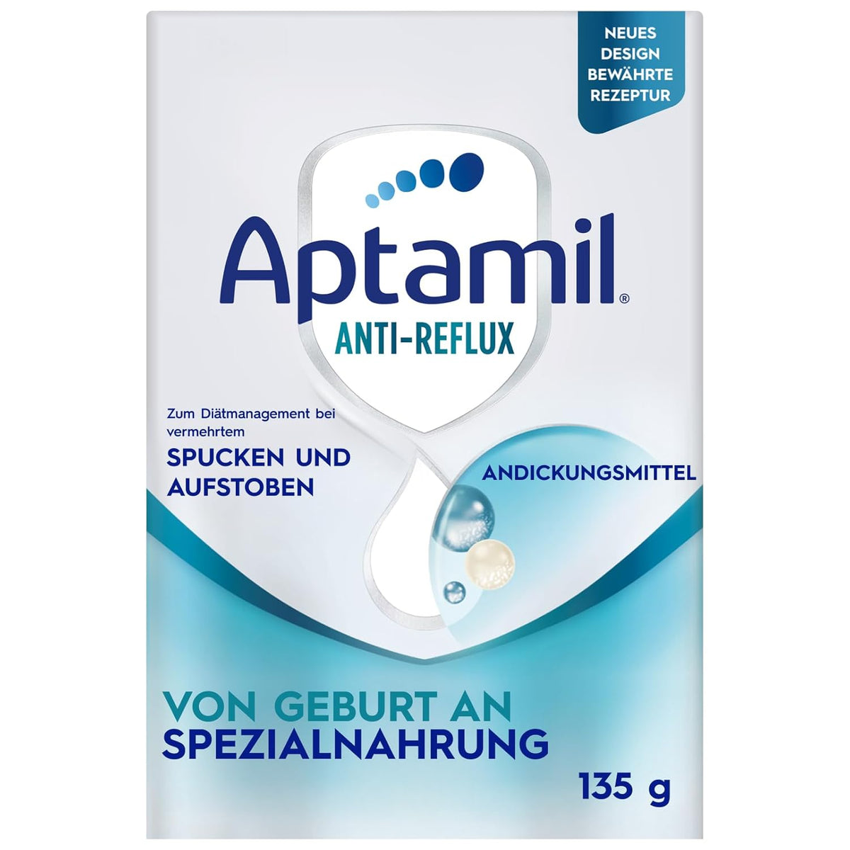 Aptamil Anti-Reflux - Kompletna formuła od urodzenia Zarządzanie dietą Wymioty i zarzucanie pokarmu Pokarm dla niemowląt Mleko w proszku 6 x 135g