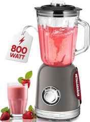 Proficook® Mikser stojący Mit Massivem 1,5L Glas-Behälter, Ice Crush & Turbo-Modus - Blender Mit 4Fach Piranha-Messer Aus Edelstahl - Hochleistungsmixer Mit Metallgehäuse 800W, PC UM 1195 Anthrazit Mother and Child Naty Shop