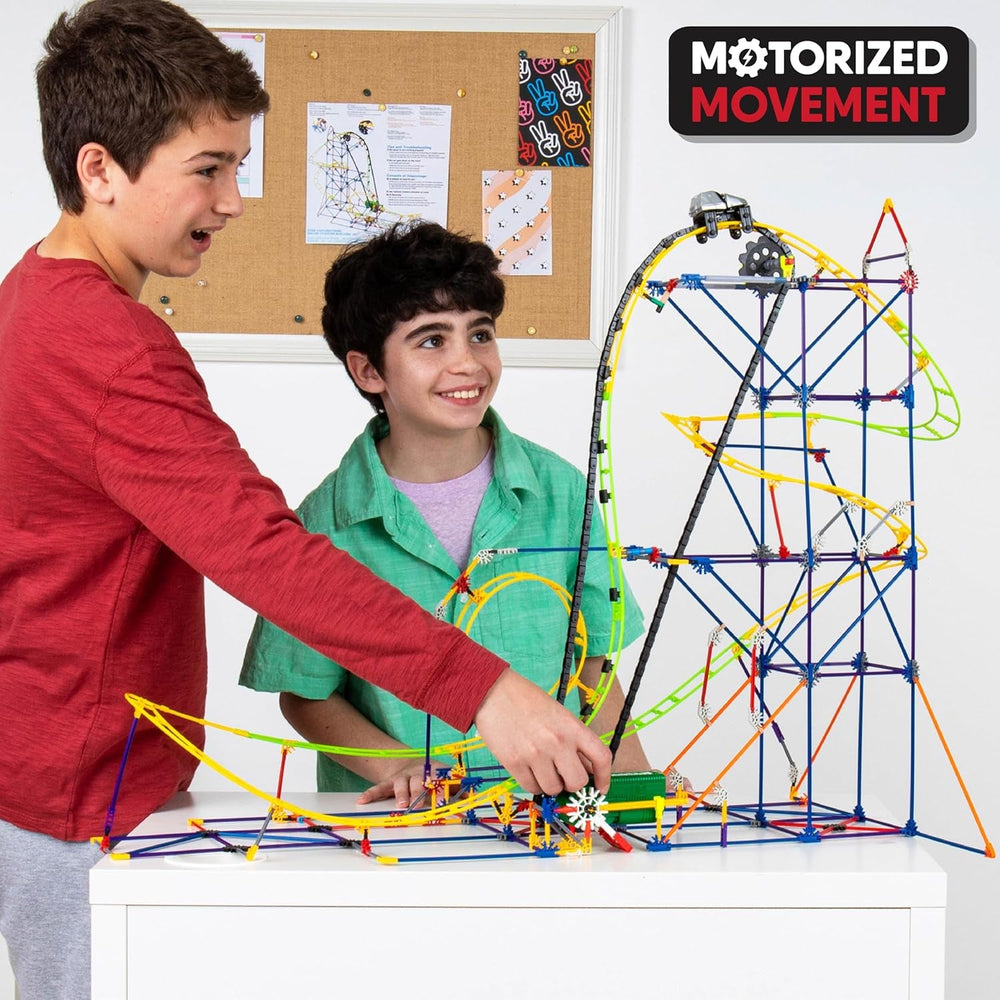 MINT-Forschung Achterbahn-Baukasten, K'NEX Bildung, Basic Fun, 77078, MINT-Lernset mit 546 Teilen, Lernspielzeug für Kinder, Konstruktionsspielzeug für Jungen und Mädchen Ab 8 Jahren