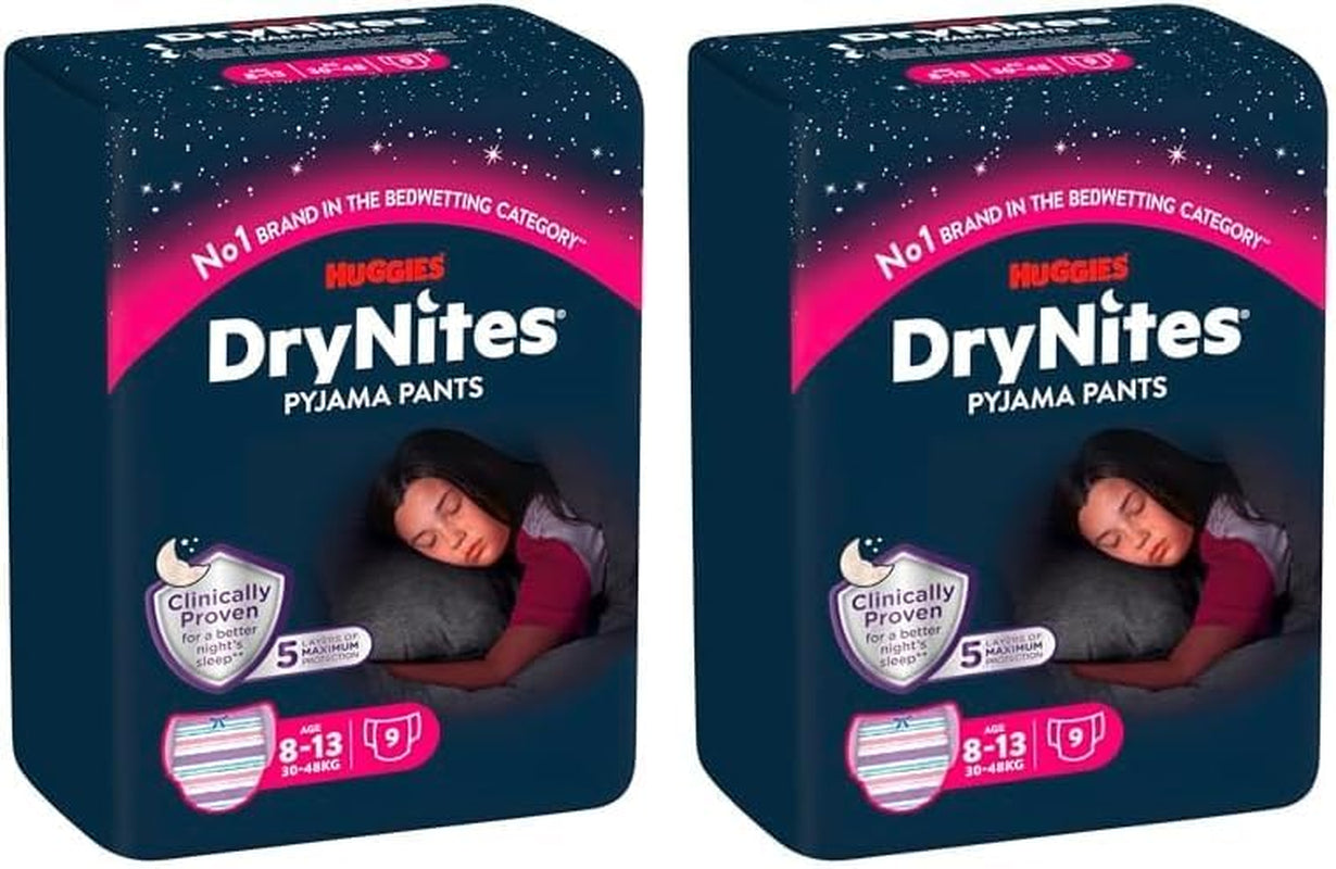 Huggies DryNites Pieluchy na noc dla chłopców w wieku od 13 do około 8–13 lat (30–48 kg) 33 sztuki (3x11) Jumbo miesięczne opakowanie XL Majtki Vazba Bath Products