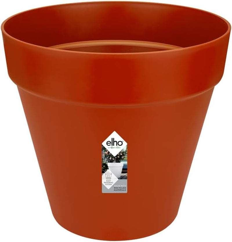 elho Loft Urban Round 30 - Ghiveci de flori pentru exterior - Plastic 100% reciclat - Ø 28,5 x H 26,0 cm - Roșu/Roșu teatru