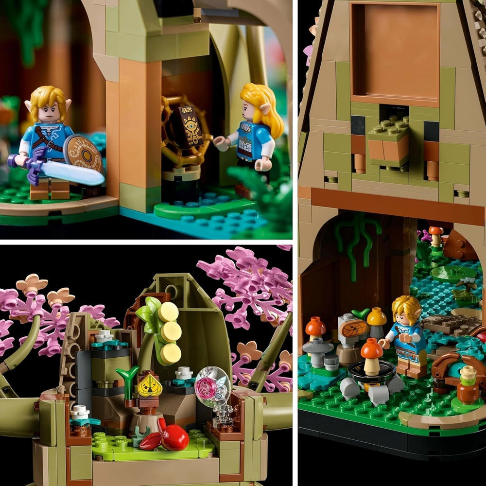 LEGO The Legend of Zelda Deku Tree 2-w-1 — element kolekcjonerski z minifigurkami Księżniczki Zeldy i 3 Linkami — zestaw do budowania dla dorosłych i pomysł na prezent dla fanów gier wideo — 77092 Zestawy do budowania Besuche den LEGO-Store