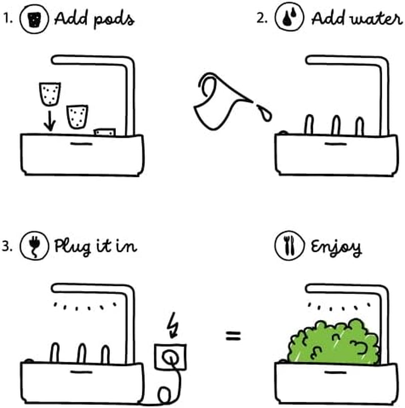 Growbox Click and Grow, inteligentny ogród, system uprawy łatwiejszy niż hydroponiczna, ogród kryty, ogród ziołowy, szklarnia wewnętrzna z 3 kapsułkami roślinnymi w zestawie, biała