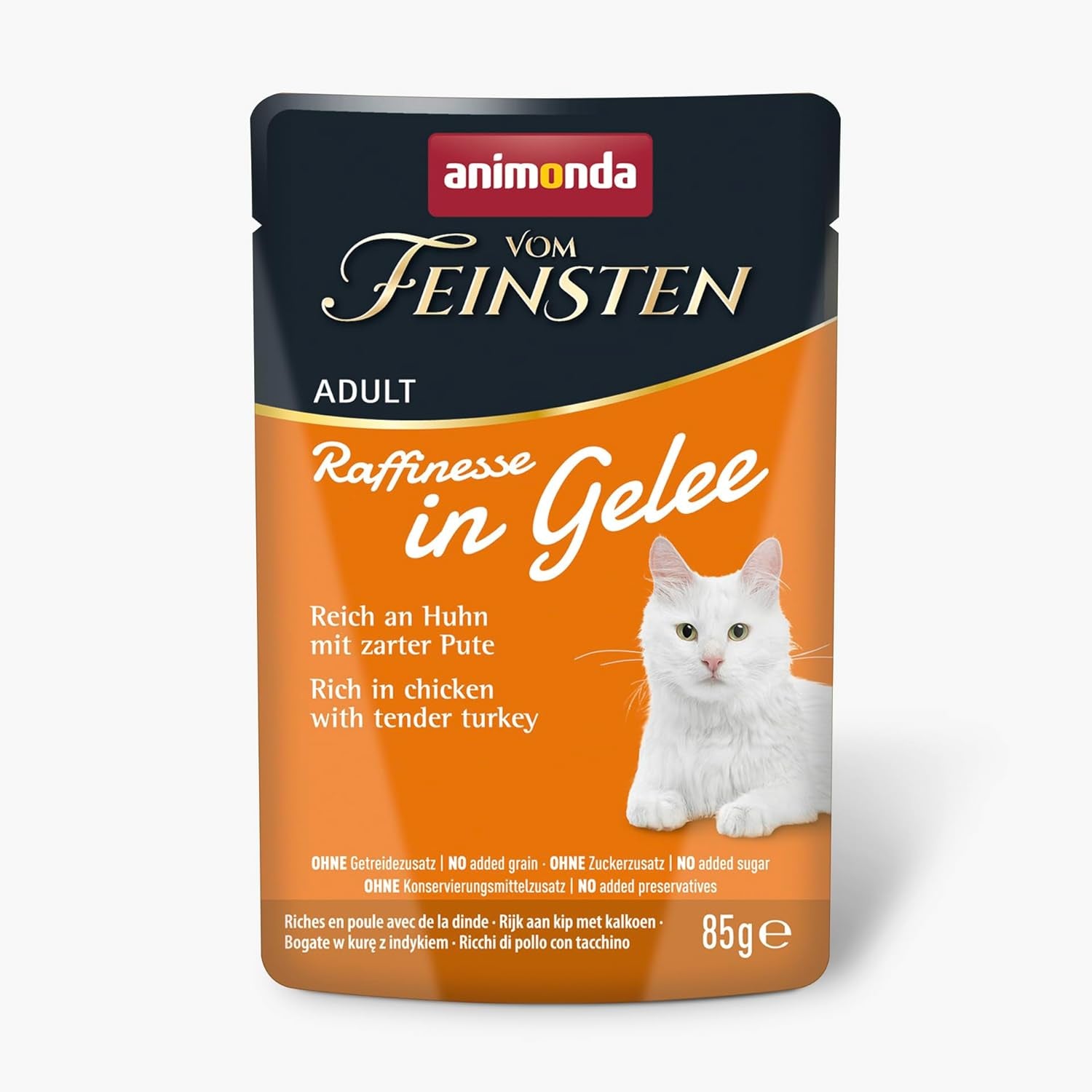 animonda Vom Feinsten Adult Raffinesse Katzenfutter in Gelee, Mixpack vom Land (12 x 85 g), Nassfutter mit Taurin und Vitamin D3, ohne Zusatz von Zucker, Soja und Getreide