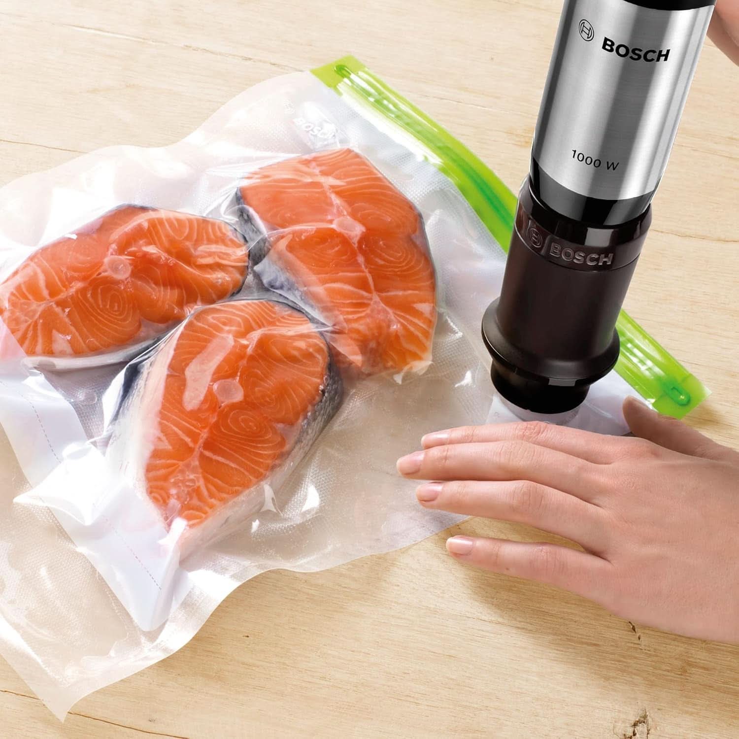 Bosch Ergomixx Style Stabmixer MS6CM61V2, Vakuum-Funktion, Vakuum-Pumpe, Vakuum-Beutel, 4-Klingen-Messer, 12 Stufen, Turbo-Funktion, 1000 W, Schwarz/Anthrazit Matka i Dziecko Naty Shop