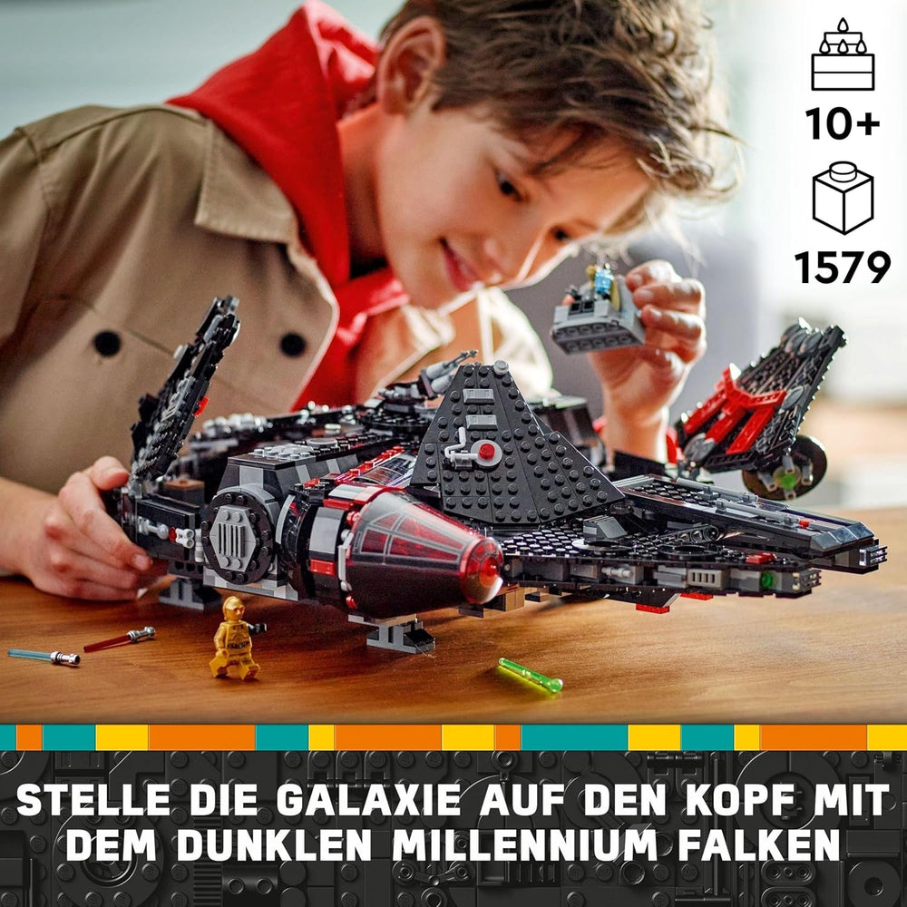 LEGO Star Wars Dark Millennium Falcon, zestaw statku kosmicznego, zabawka do budowania dla dzieci, prezent urodzinowy dla chłopców, dziewcząt i fanów, zabawka przygodowa 75389 Zestawy do budowania Besuche w sklepie LEGO
