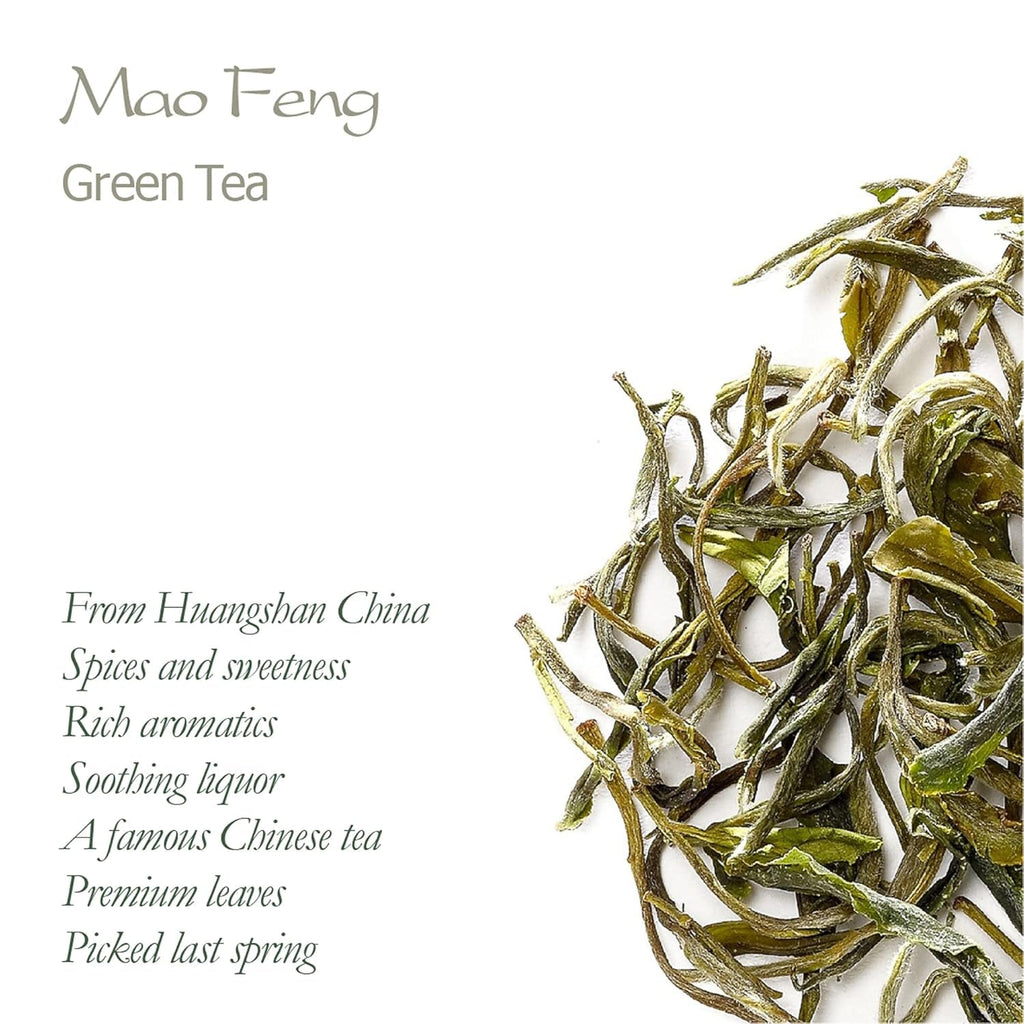 Ceai verde Mao Feng Huangshan - Ceai chinezesc renumit din Huang Shang - Maofeng Yellow Mountains Frunze de ceai verde China Ceai Mao Feng Ceai verde organic Ceai verde chinezesc Ceai verde