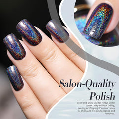 Born Pretty Oja cu Glitter, Rainbow Shining Glitter Super Shine Oja Nail Art Neagră