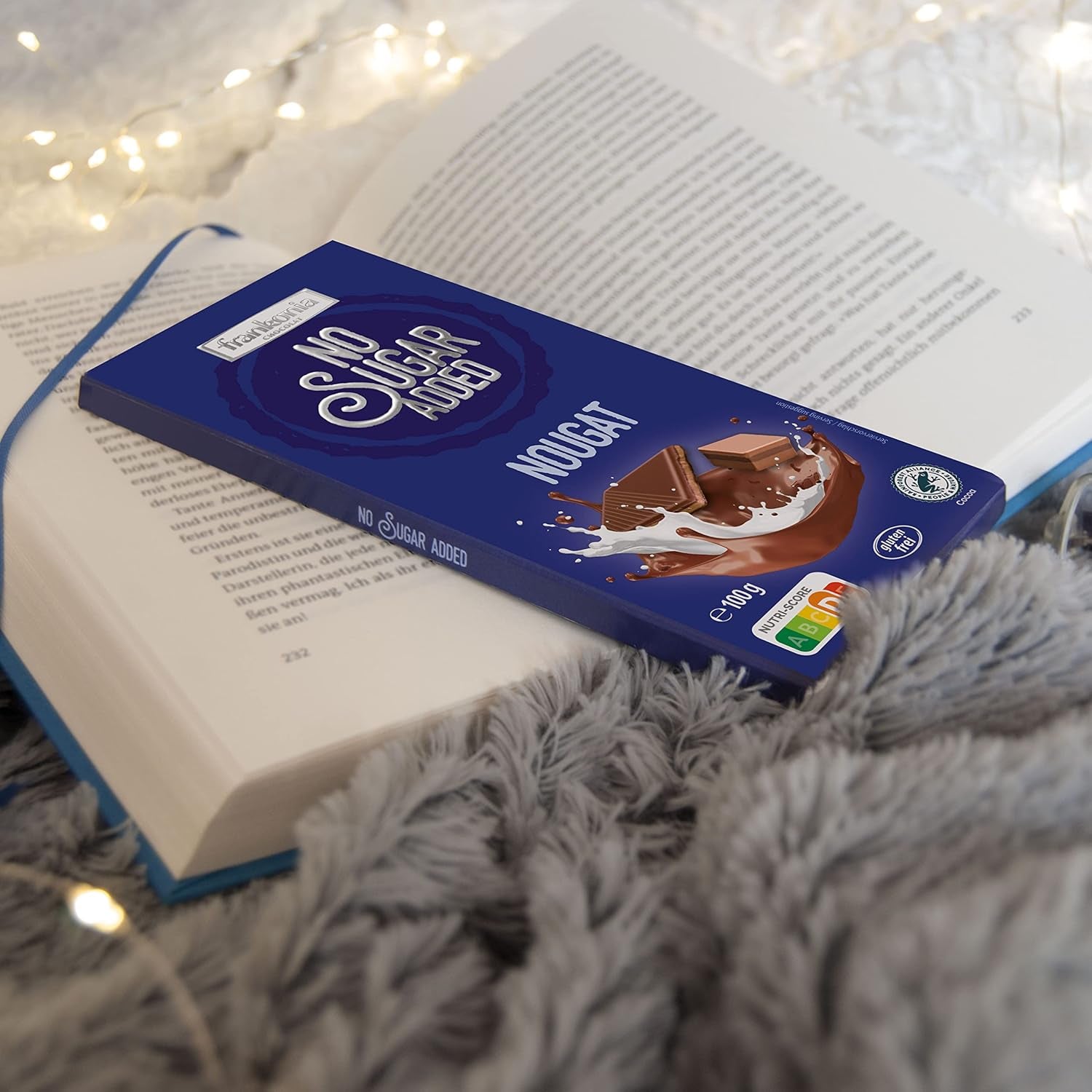 frankonia CZEKOLADA BEZ DODATKU CUKRU Nugat Czekolada bezglutenowa, 100 g