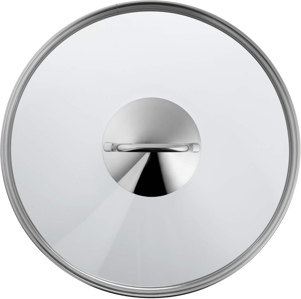 Indukcyjna patelnia gulaszowa WMF Devil 26 cm ze szklaną pokrywą, stal nierdzewna pokryta powłoką Cromargan, powłoka ceramiczna, garnki i patelnie żaroodporne Naty Shop