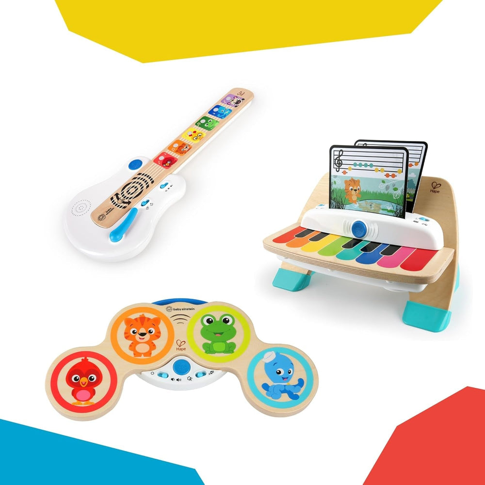 Baby Einstein, Hape, Strum Along Songs Magic Touch jucărie din lemn, jucărie muzicală din lemn chitară, instrumente muzicale electronice, jucărie senzorială și de activitate pentru copii, de la 6 luni Jucarii Bebe Naty Shop