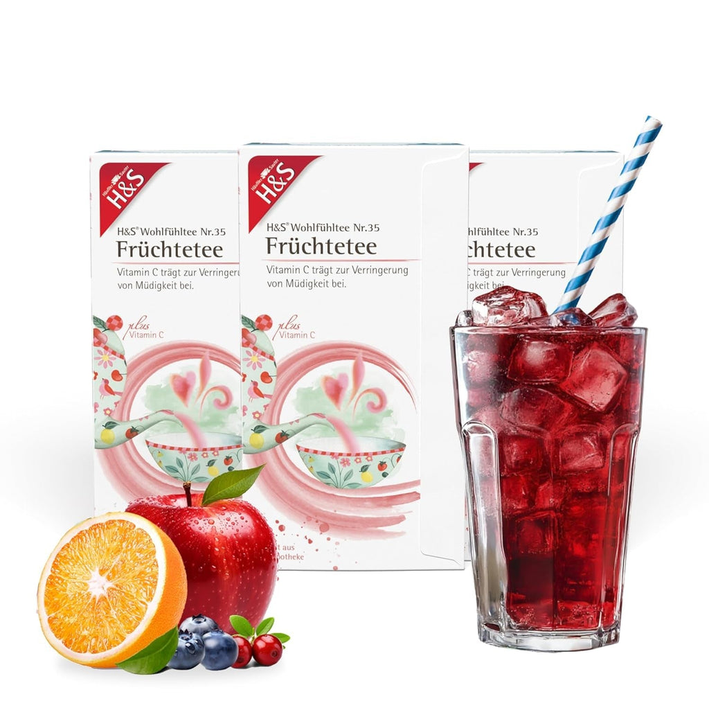 H&amp;S Ceai de fructe cu vitamina C: amestec de ceai de fructe aromat și răcoritor, 20 x 2,7 g