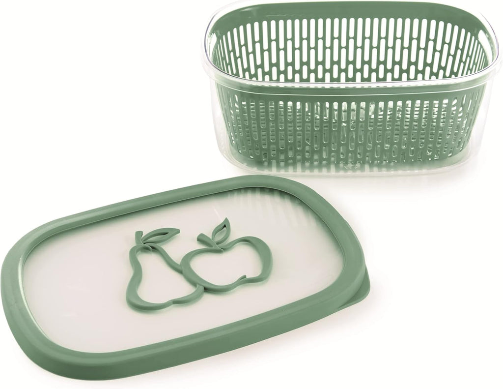 Fierăstrău pentru păstrarea aromei fructelor, plastic, verde, 4 LT - dreptunghiular Cutii depozitare alimente Naty Shop