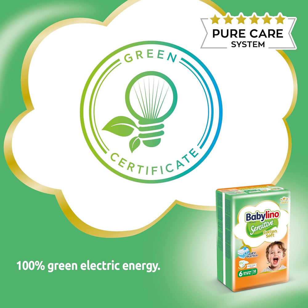 Pieluszki dla wrażliwych dzieci, rozmiar 6, bardzo duże (13-18 kg), 114 pieluszek