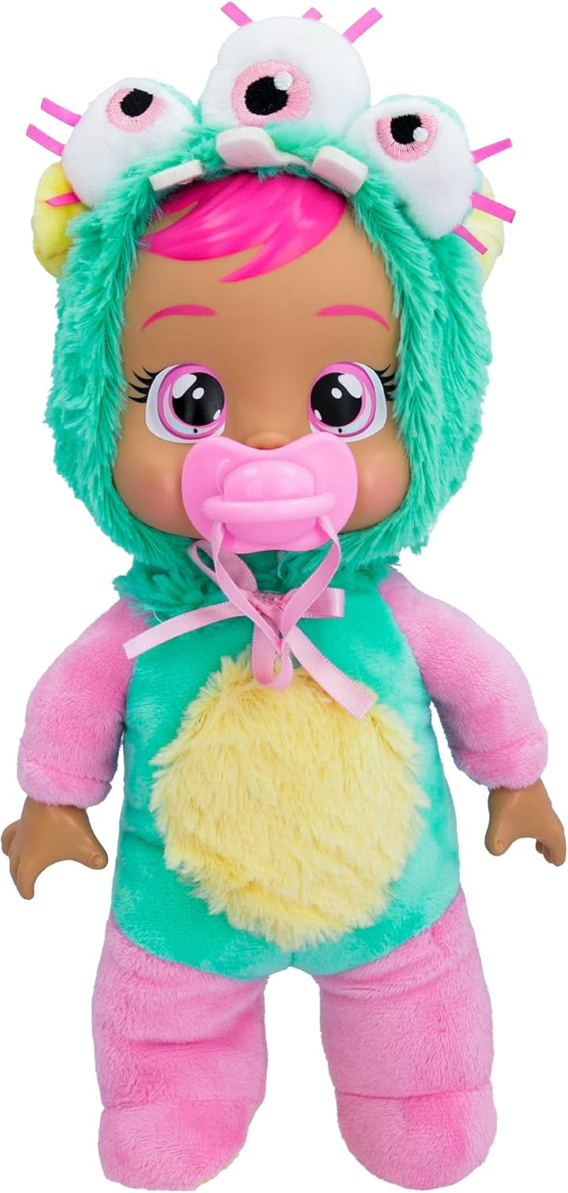 Cry Babies Tiny Cuddles Monster Momo, Plüsch-Baby-Puppe, Tiny Cuddles z spersonalizowaną piżamą Monsters, dla każdego dziecka w wieku od 18 lat do roku 18