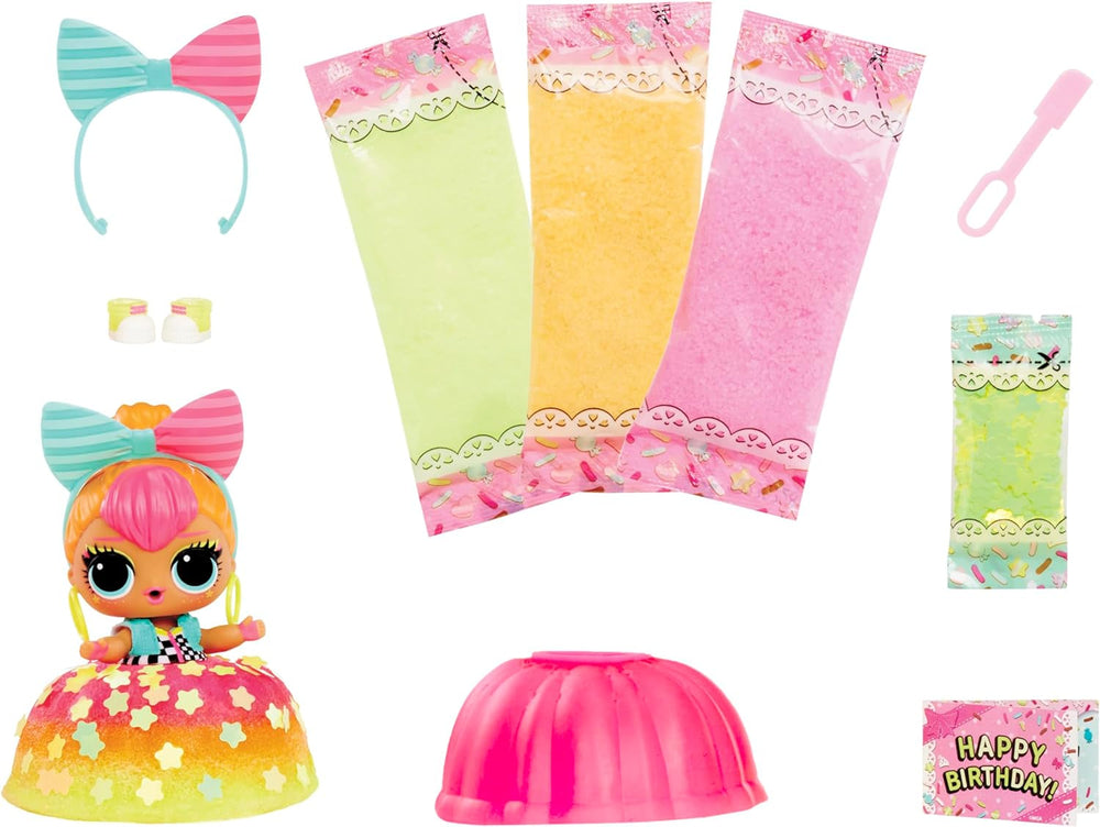 L.O.L. Surprise! Mix & Make Birthday Cake Tots - Cu păpușă de colecție, rochie de tort diy, "coacerea" și decorarea tortului, ingrediente și stropi cu sclipici - Păpușă cu rochie de tort - Ideal pentru fetițe cu vârsta de peste 3 ani Papusi Naty Shop