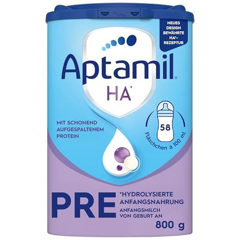 Aptamil HA PRE – Anfangsmilch von Geburt an, Mit DHA, Nur Lactoza, Ohne Palmöl, Babynahrung, Milchpulver, 1x 800 g