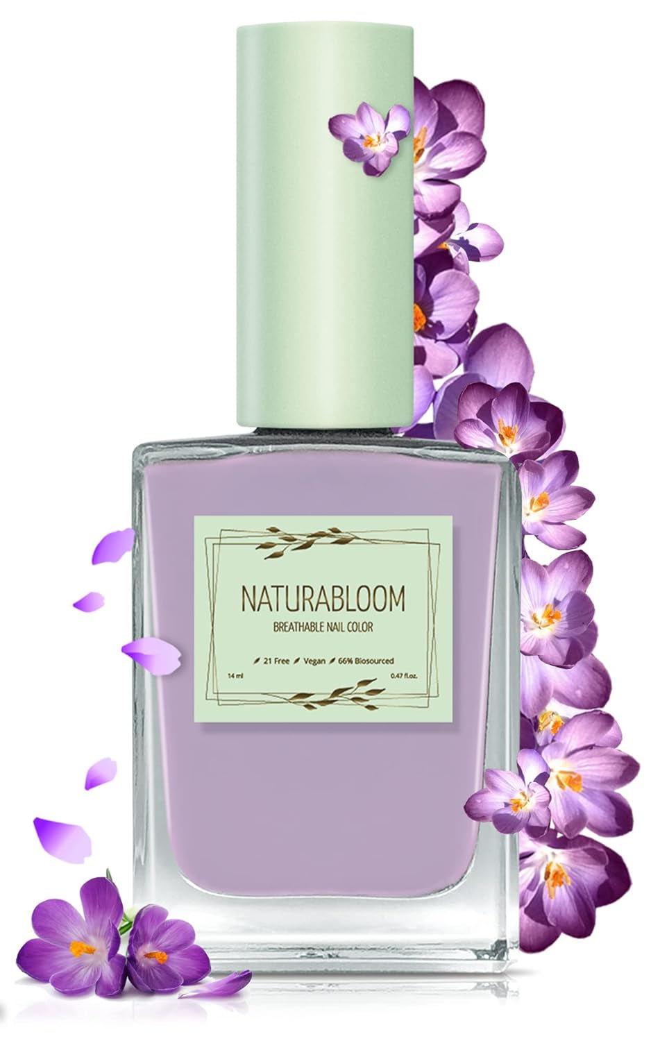 Szybkoschnący beżowy lakier do paznokci (Moon Dust) - naturalny lakier do paznokci o wegańskiej formule - oddychający, trwały i trwały, 14 ml