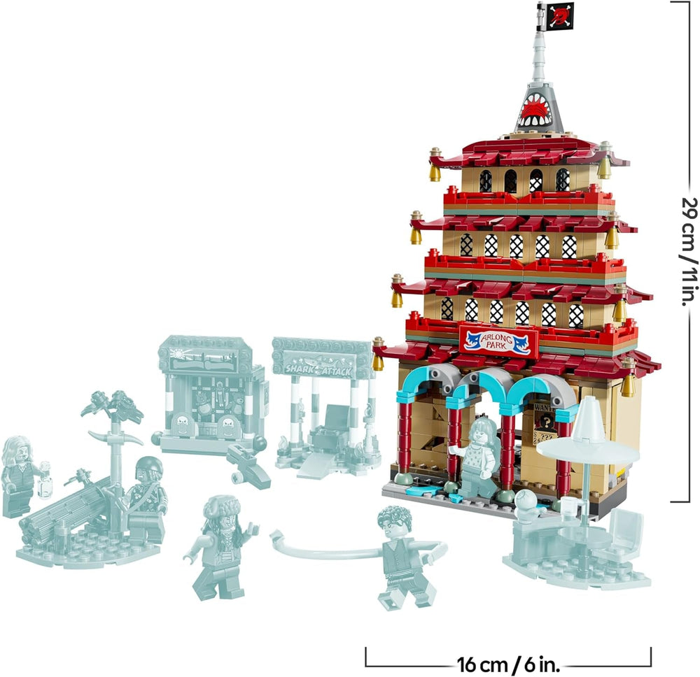 LEGO ONE PIECE - Showdown im Arlong Park - Interaktives Spielzeug mit 5 Minifiguren - Ruffy & Nami sowie Einer einstürzenden Pagode - Anime Geschenk für Jungen, Mädchen & Fans ab 9 Jahren - 75638