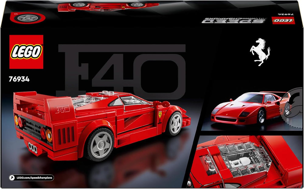 Supersamochód sportowy LEGO Speed Champions Ferrari F40, zestaw z samochodem do zbudowania i minifigurką kierowcy, kolekcjonerski zestaw do budowania dla dzieci, prezent dla chłopców i dziewcząt 76934 Zestawy do budowania Besuche w sklepie LEGO