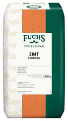 Fuchs Professional - Zimt gemahlen | Zum Würzen von süßen und würzigen Gerichten | Profi-Qualität für Großverbraucher und Gastronomie | Worek 1 kg nadający się do recyklingu