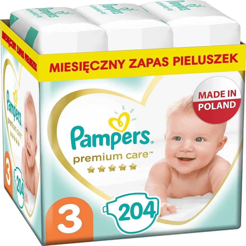 Pieluchy Pampers rozmiar 2 (4-8kg), pieluszki Premium Care, 68 sztuk Matka i Dziecko Naty Shop 3 (204 sztuki)