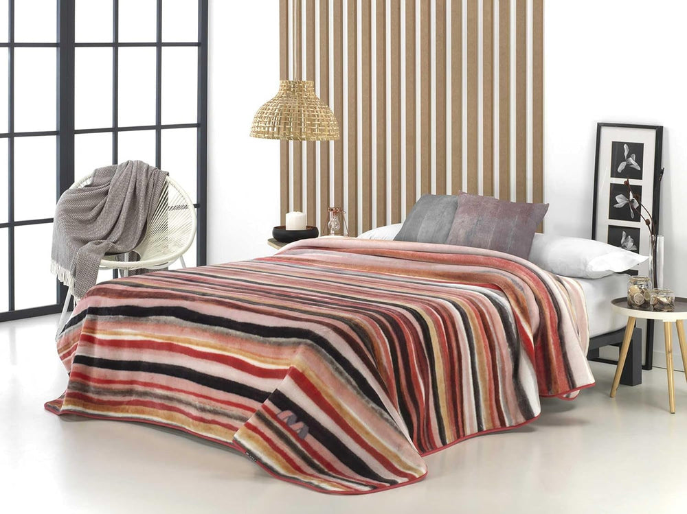 Pătură imprimată, Volum mare, 100% poliester, 450 G/M², Moale, Pentru toamnă/iarnă, Design Harmony N10, 170 X 240 Cm, Pentru paturi cu 90/105 Cm, Gri Plapumi si pilote Naty Shop Roz 260X240Cm - Cama De 160/180Cm