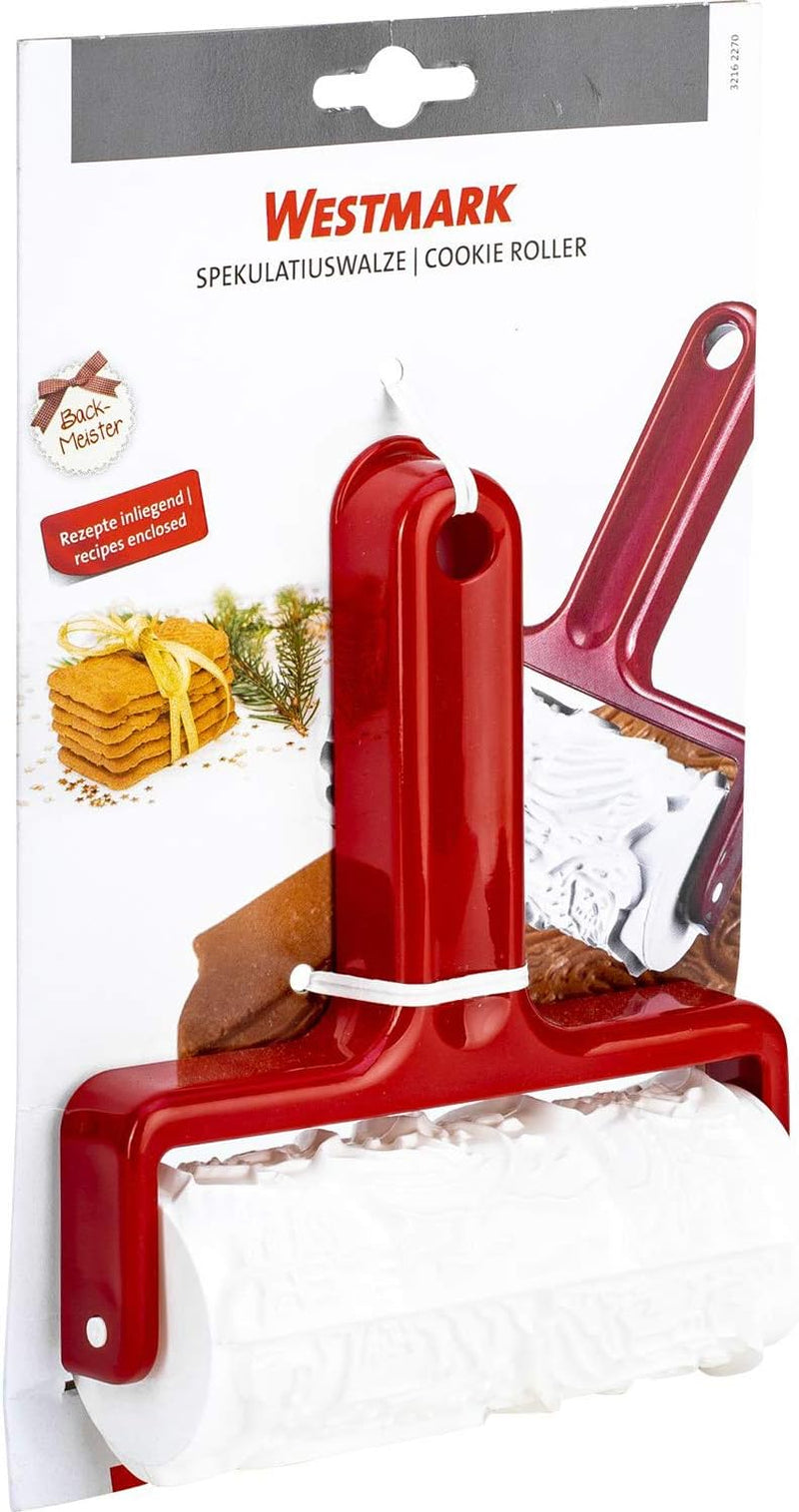Westmark Spekulatiuswalze, Mit 7 verschiedenen Motiven, Länge: 17,2 cm, Kunststoff, Klausi, Weiß/Rot, 32162270