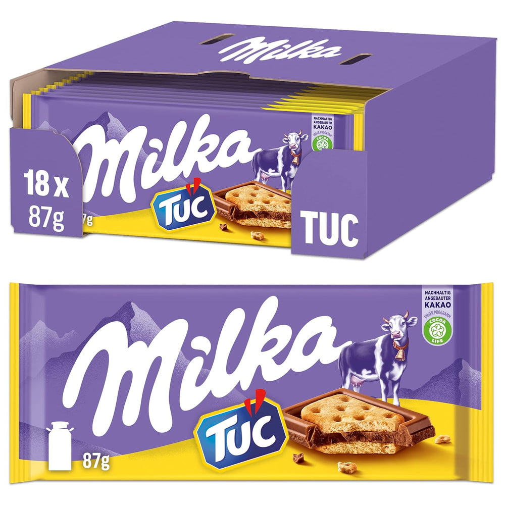 Milka Cow Spots – Alpejska czekolada mleczna z białą czekoladą w kształcie krowich kropek – 24 x 90g