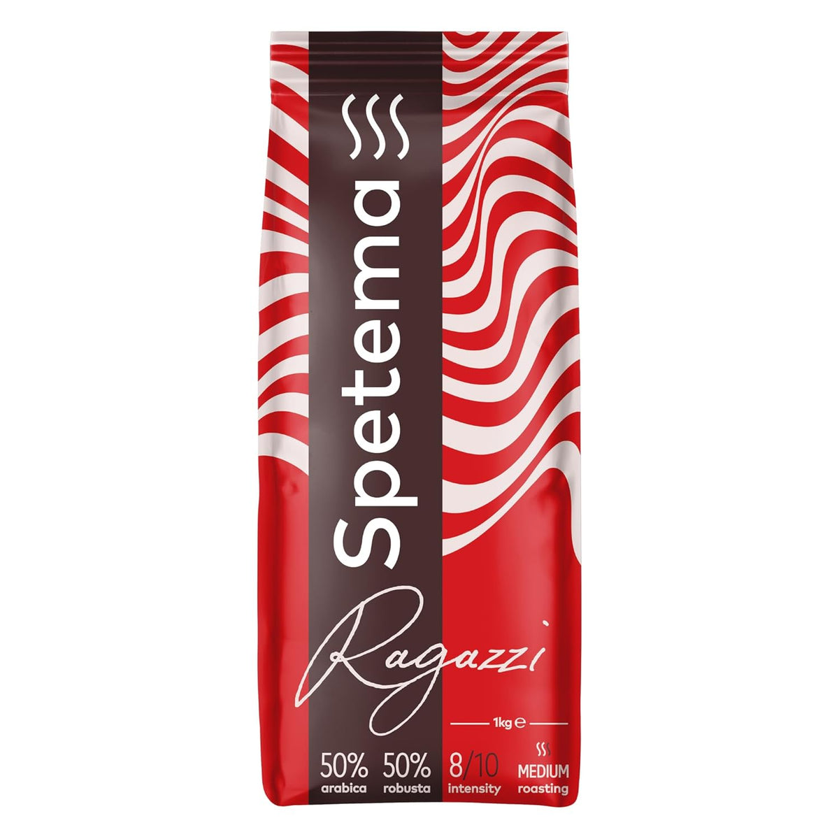 Spetema Kaffeebohnen Ragazzi Espresso Bar - 50% Arabica & 50% Robusta, Intensität 8/10, Mittlere Röstung, Zartes Aroma & Dichtes Geschmackserlebnis, 1 kg.