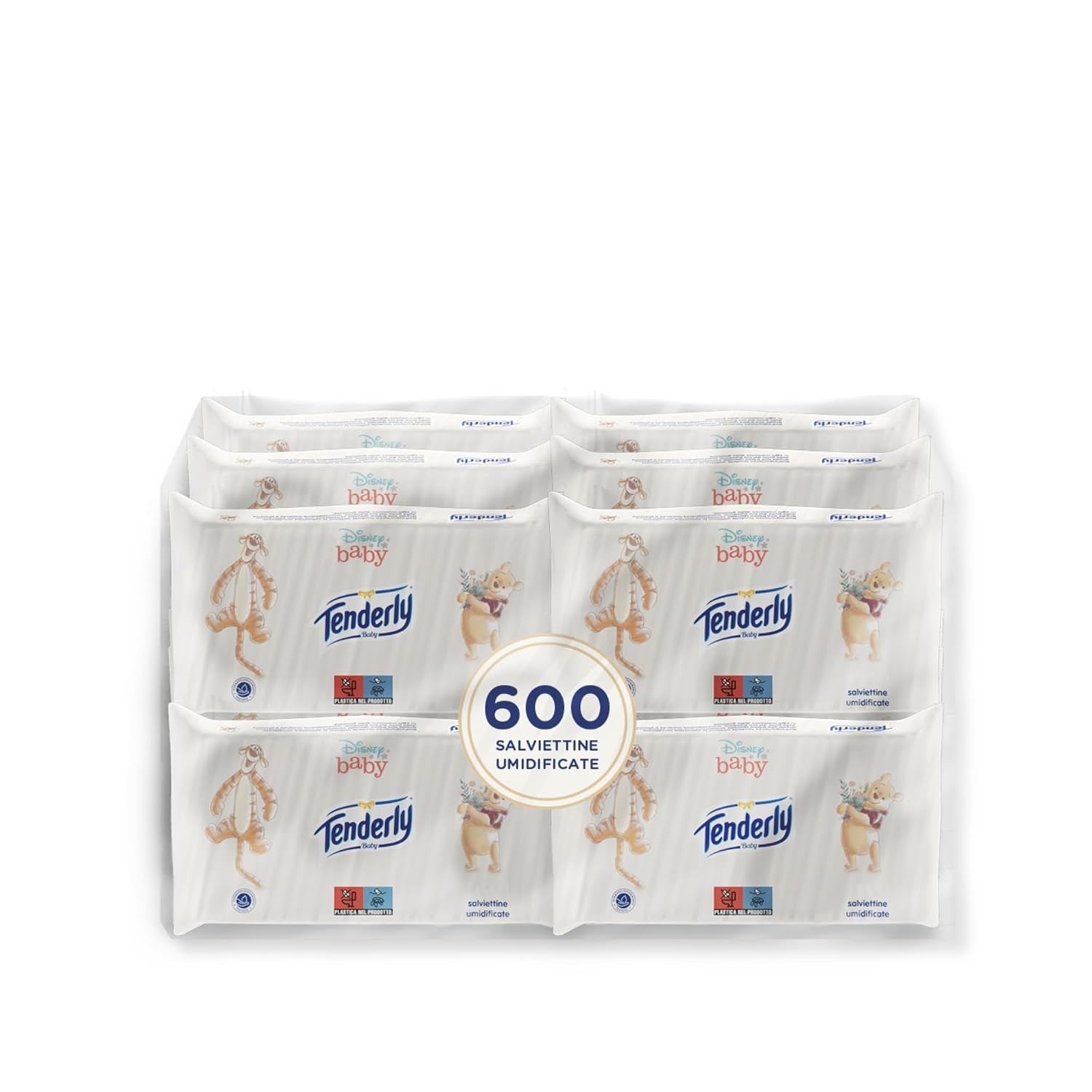 Șervețele umede Disney Baby Wipes, șervețele moi, ideale pentru curățarea zilnică a bebelușului, cu personaje Disney, pachete de 12, fabricate în Italia, testate dermatologic
