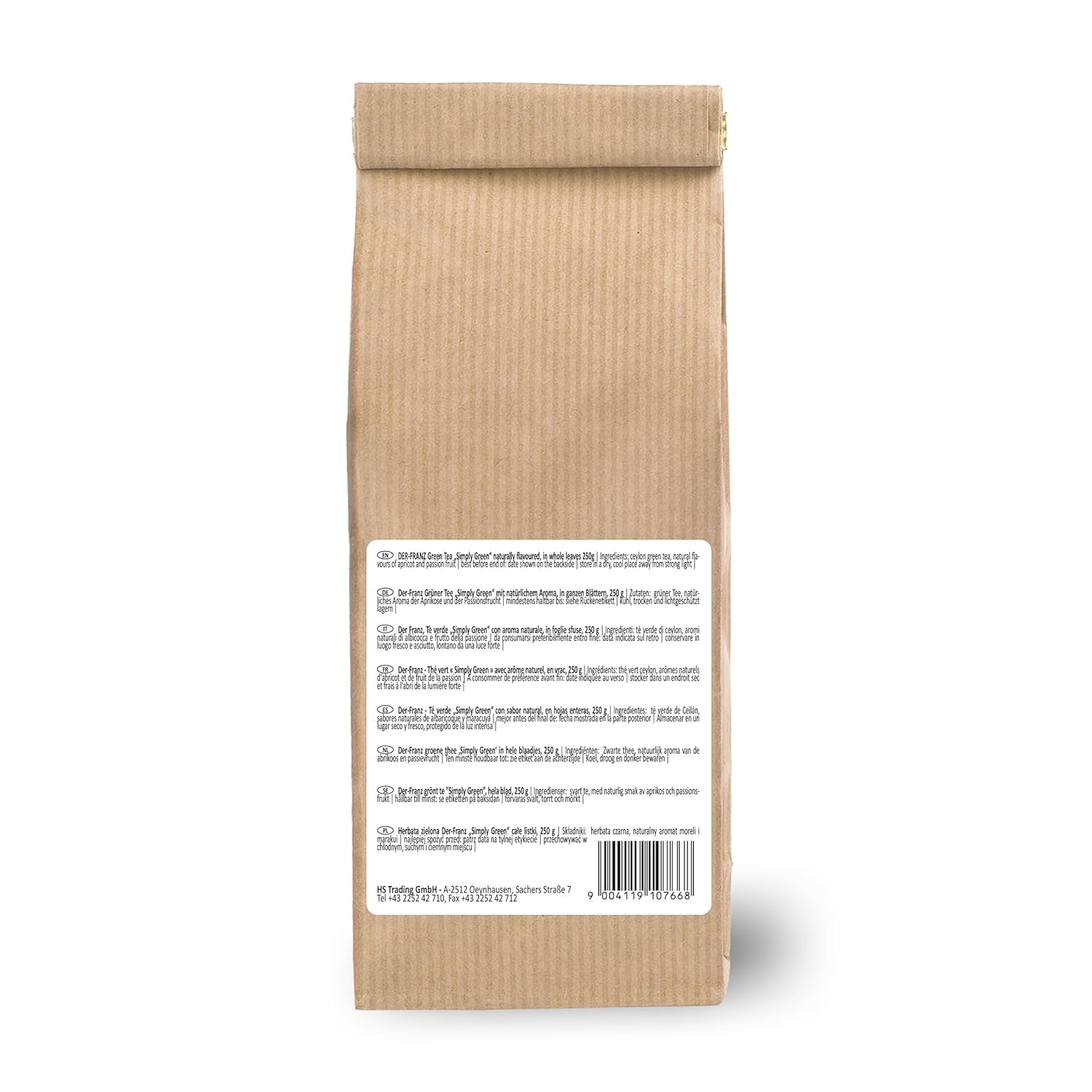 Der-Franz Ceai verde „Simply Green” cu frunze întregi, 250 g