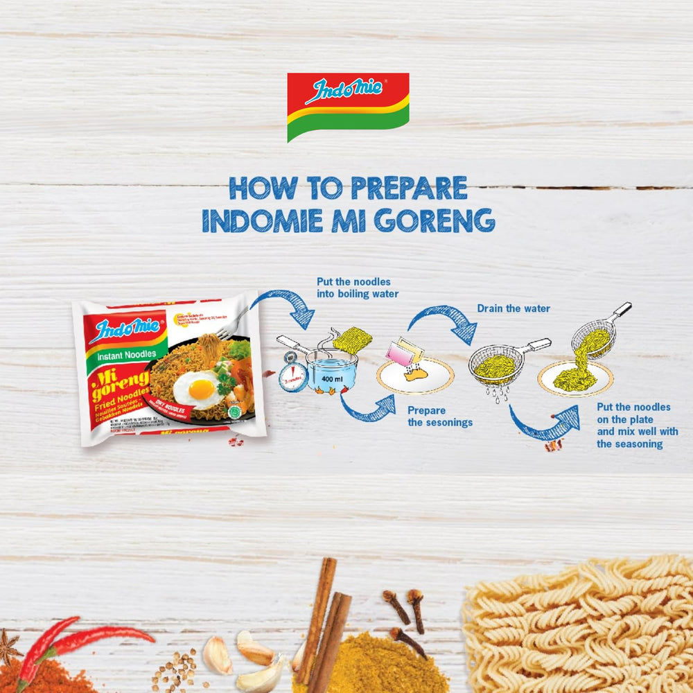 INDOMIE - Makaron błyskawiczny Mi Goreng - Opakowanie zbiorcze (40 x 80g)