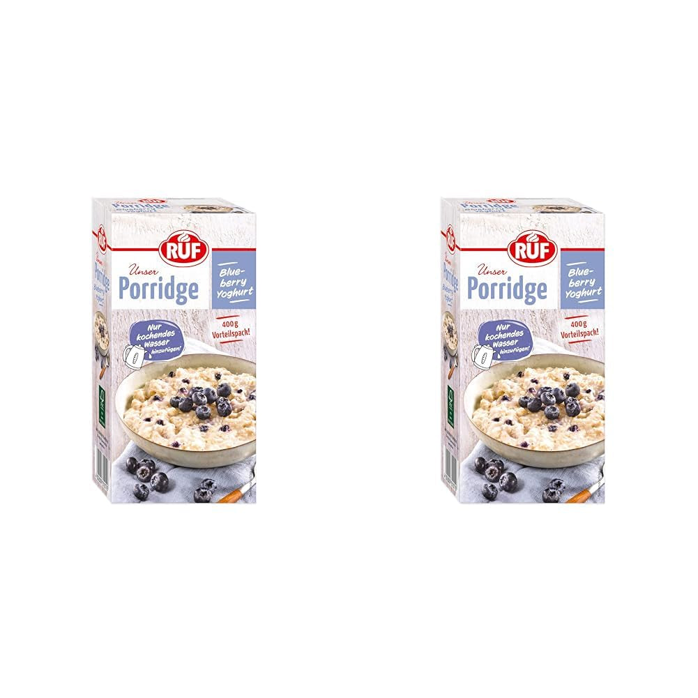 RUF Płatki owsiane cynamonowo-jabłkowe z całymi płatkami owsianymi, delikatnym aromatem cynamonu i kawałkami suszonych jabłek, przekąski, opakowanie zbiorcze, 1 x 400g