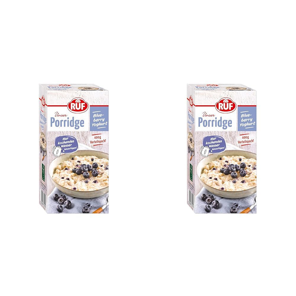 RUF Płatki owsiane cynamonowo-jabłkowe z całymi płatkami owsianymi, delikatnym aromatem cynamonu i kawałkami suszonych jabłek, przekąski, opakowanie zbiorcze, 1 x 400g