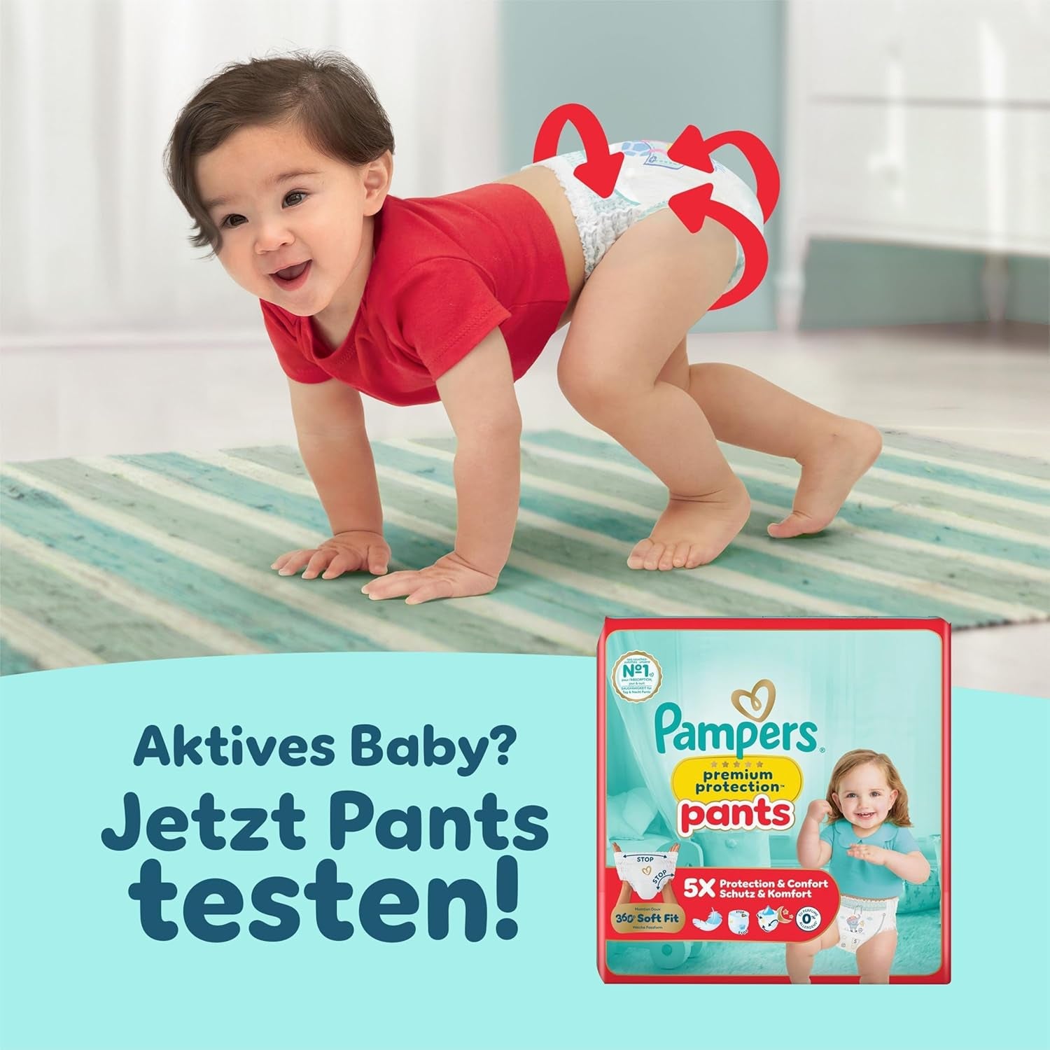 Pampers Premium Protection Rozmiar 6, 144 pieluszki, 13 kg-18 kg, nasza nr 1 ochrona skóry i wycieki