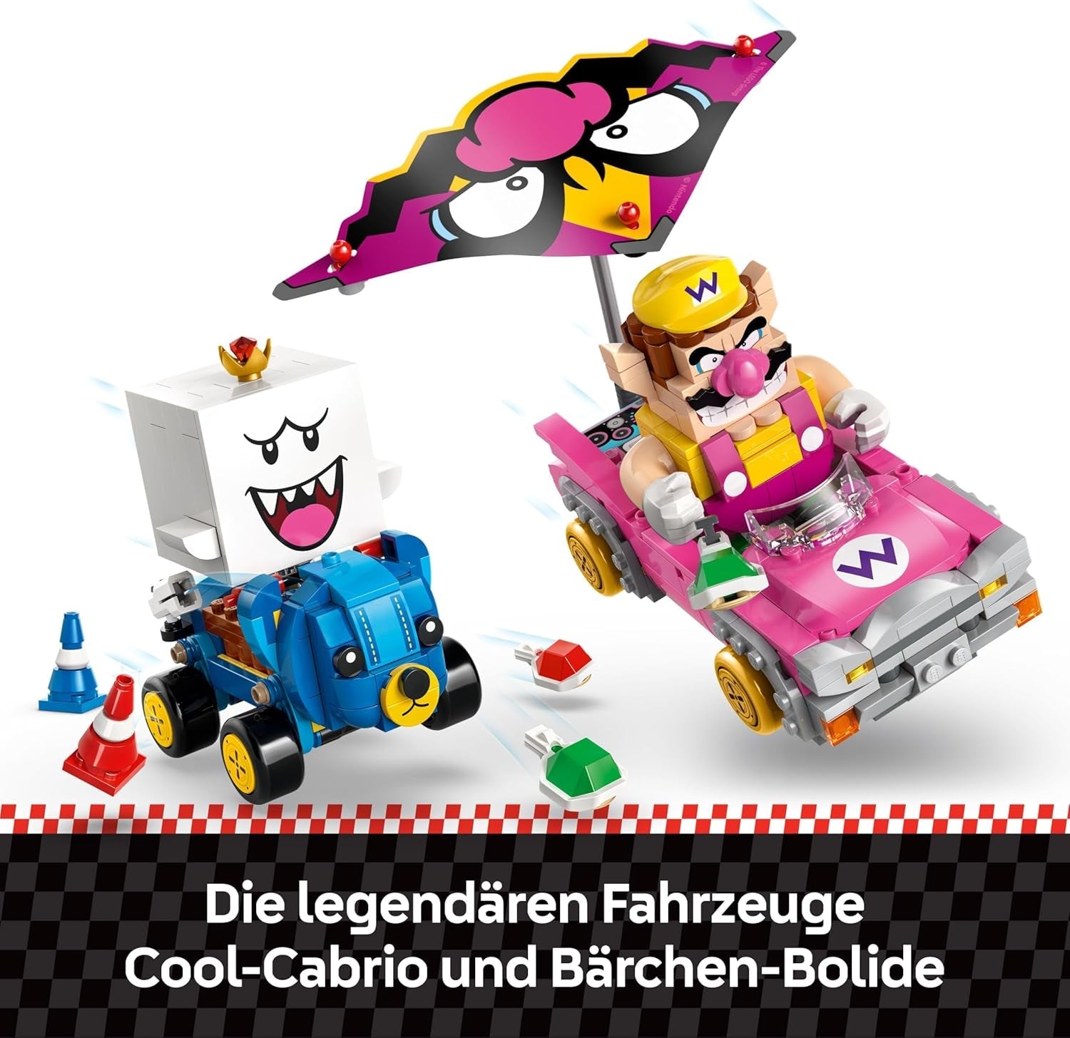 LEGO Super Mario: Mario Kart - Wario & König Buu Huu - Interaktives Spielzeug mit 2 Autos und 2 Figuren zum Spielen und Ausstellen - Gaming Geschenk für Jungen und Mädchen ab 8 Jahren - 72038