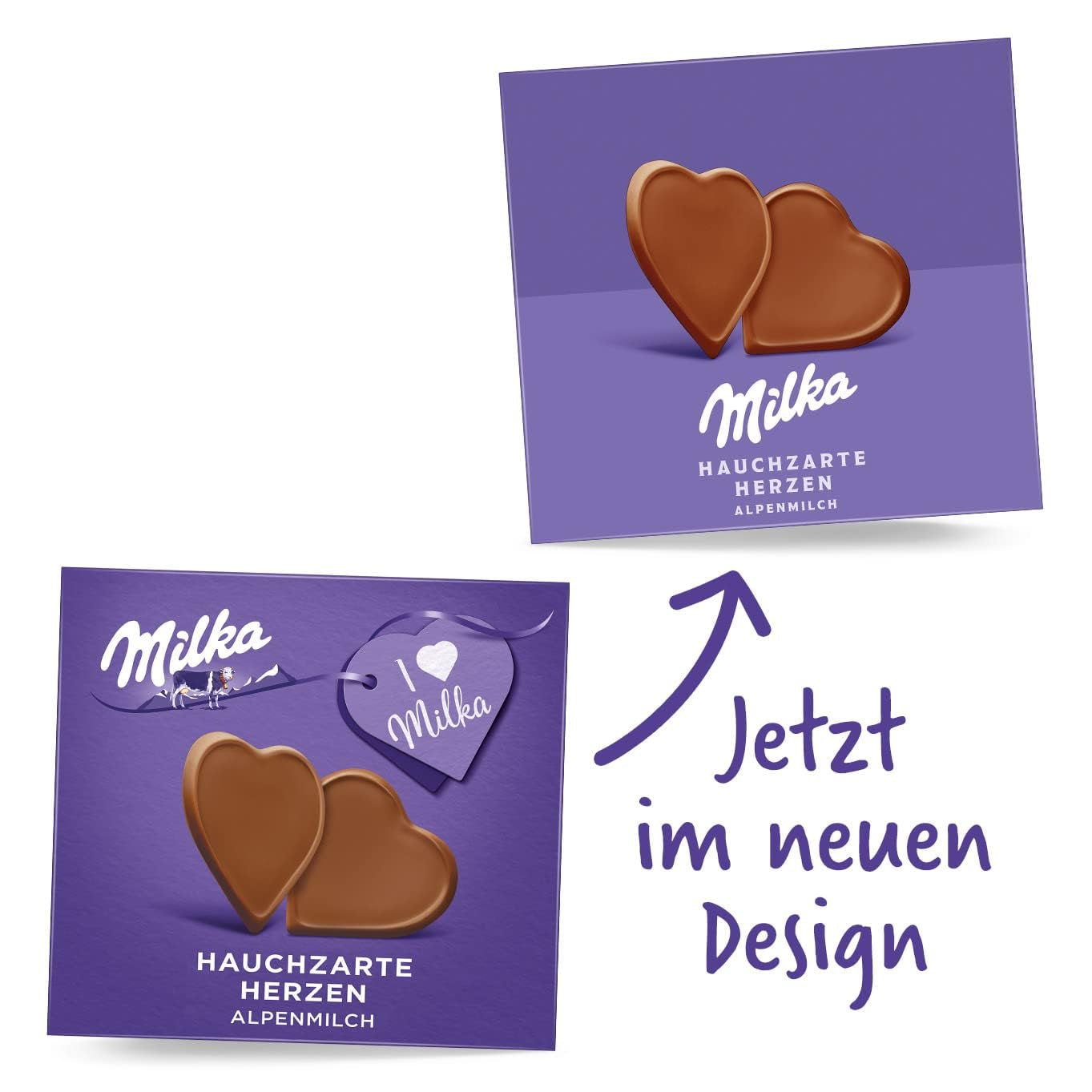 Milka I love Milka Hearts – Rozpływająca się w ustach czekolada z mleka alpejskiego i delikatnymi leśnymi orzechami laskowymi – 10 x 130g
