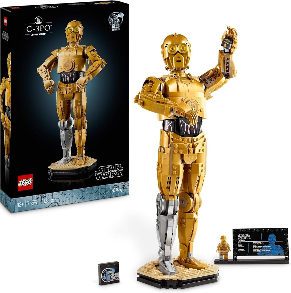 LEGO Star Wars C-3PO B, droid do zbudowania, model kolekcjonerski, do budowania i wystawiania, nostalgiczny pomysł na prezent dla dorosłych i fanów, przedmiot kolekcjonerski, zestaw fantasy 75398 Zestawy do budowania Kup w sklepie LEGO Singur