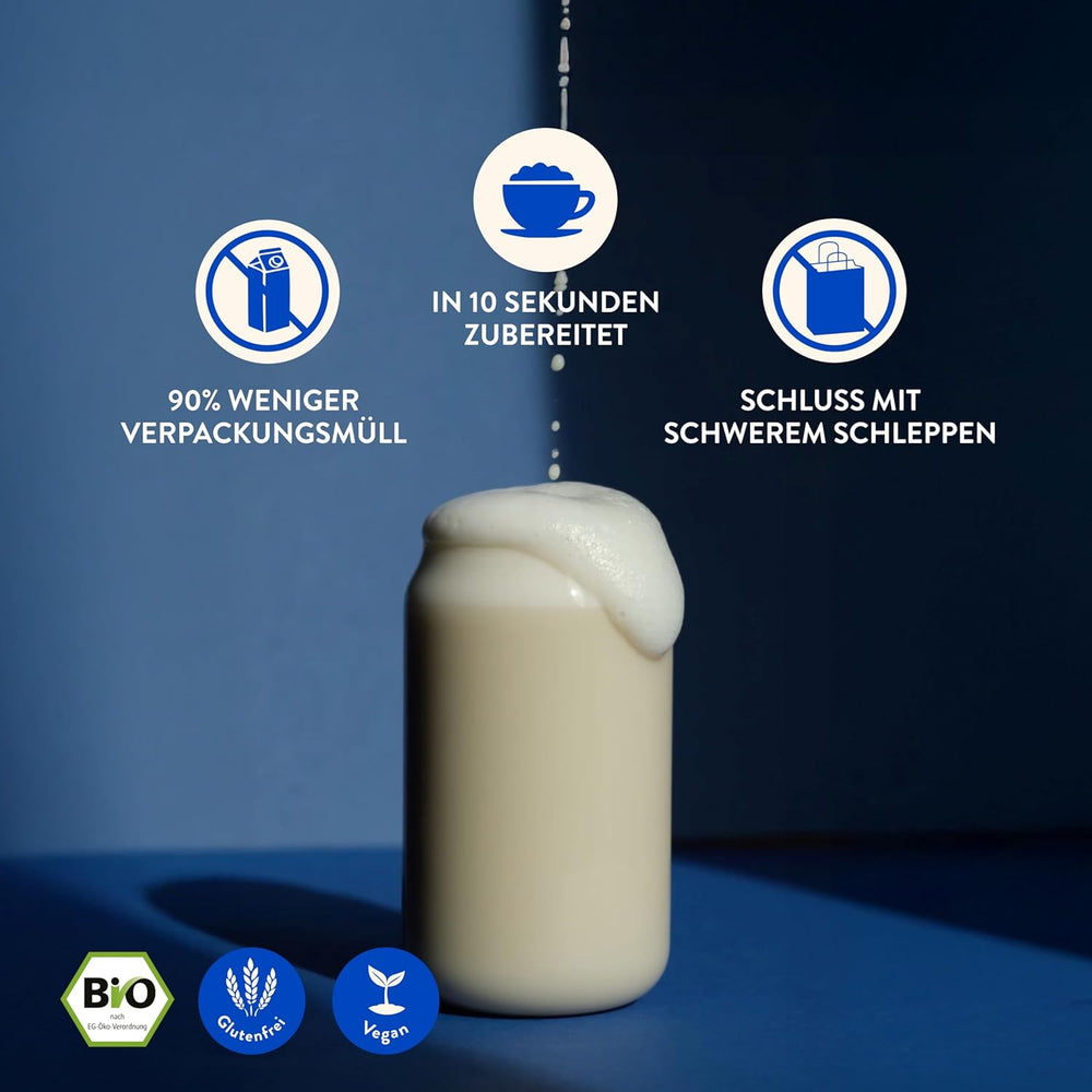 Blue Farm Pure Oat Base für bis zu 8 litrów Haferdrink zum Selbermischen – 100% beste Bio-Qualität – 100% wegańskie, bez laktozy i bezglutenowe – 90% weniger Verpackungmüll