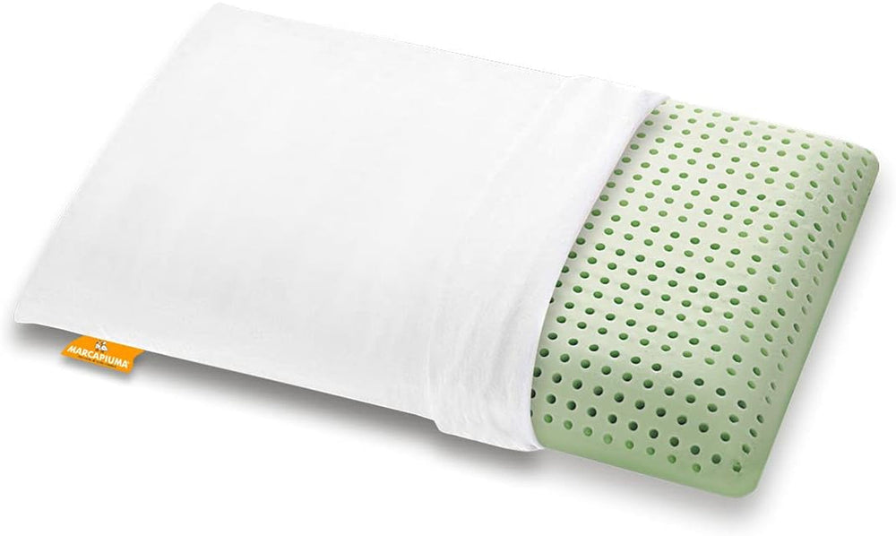 Marcapiuma pernă din spumă de memorie, verde, naturală, cu ierburi, 2 bucăți Perne standard Naty Shop