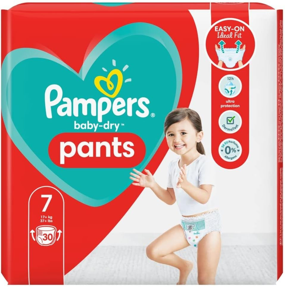 Pieluszki Pampers 81657566 Spodnie Baby-Dry, białe