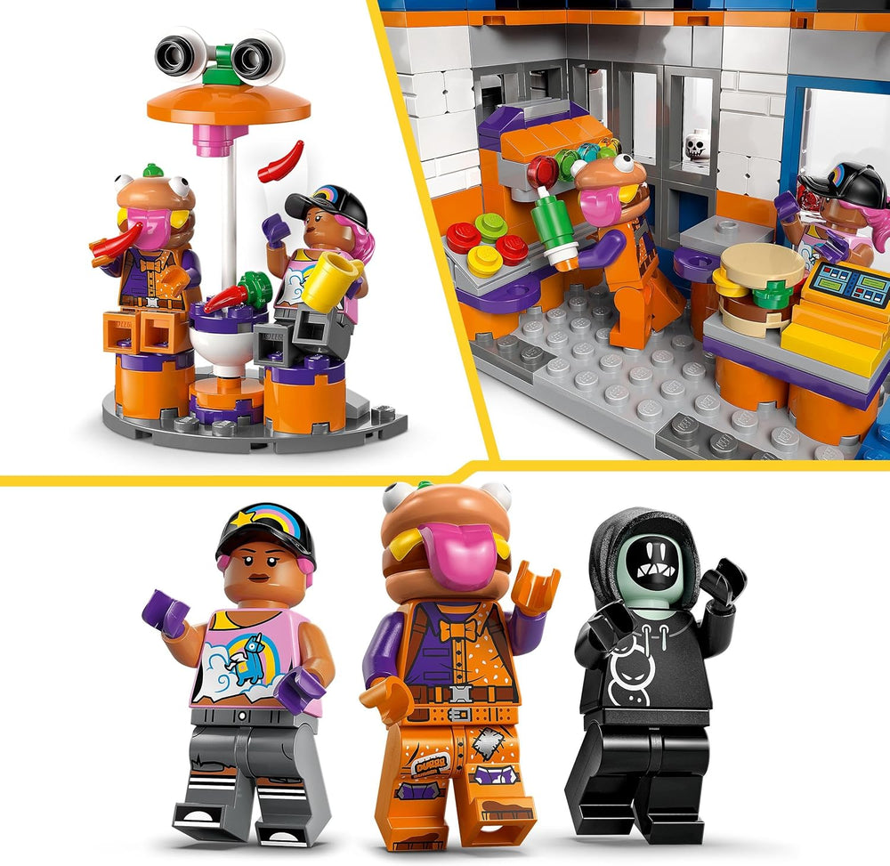 LEGO Fortnite Durrr Burger Restaurant - Gaming Spielzeug mit Strandbomber, Beefboss, Schmierfink und EIN Skelett Minifiguren - Sammelbares Gamer Geschenk für Jungen und Mädchen ab 10 Jahren - 77076