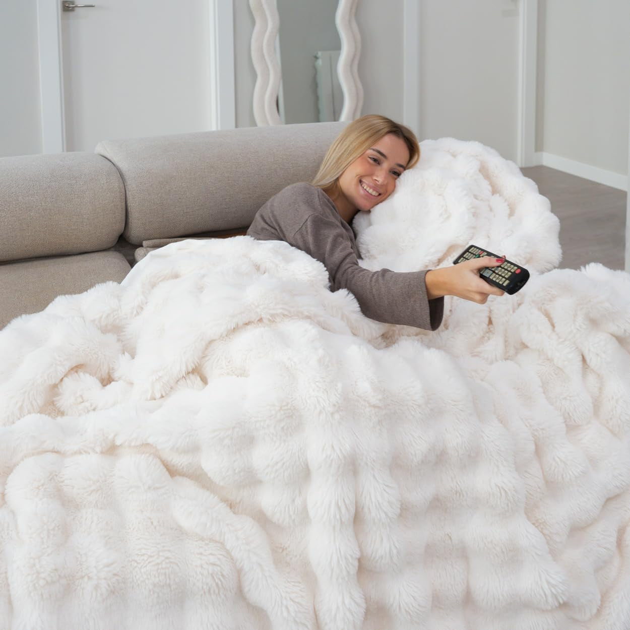 Przytulny koc Flamingueo - koc termiczny, koc obciążany, poliester, koc na sofę, dekoracja pokoju, koc polarowy, ocieplenie, łóżka, koc, koc zimowy Łóżka i koce Besuche den Flamingueo-Store