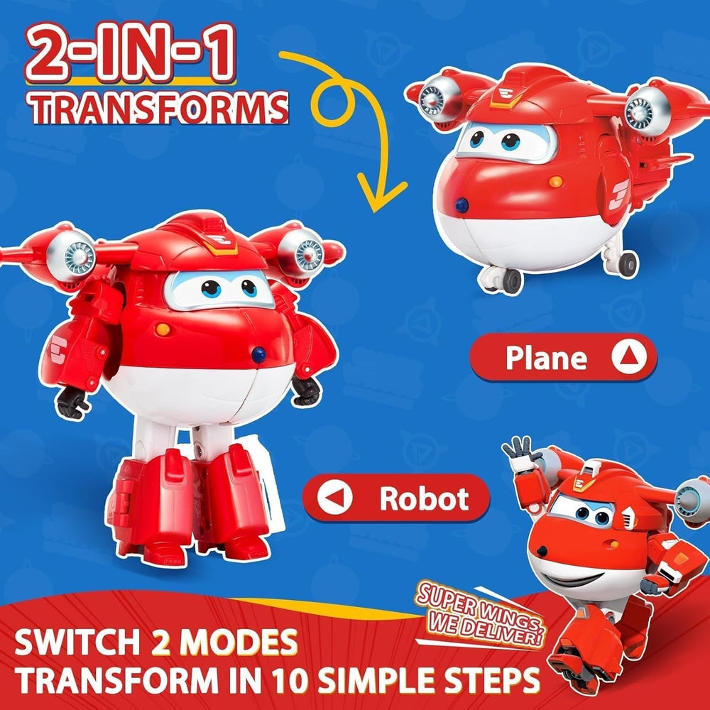 Auldey EU740283 Super Wings Figurka transformatora JETT Supercharge 12 cm, kolorowe figurki Naty Shop