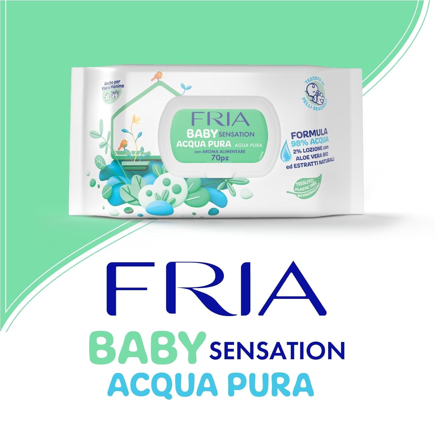 Baby Sensation Chusteczki nawilżane Pure Water, zawierające 98% wody oczyszczonej do oczyszczania skóry, testowane dermatologicznie, ekonomiczne opakowanie 840 chusteczek